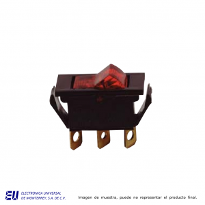 INTERRUPTOR 1P 1T ON-OFF ILUM ROJO 12V Y 125V  1609