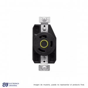 RECEPTACULO SENCILLO HART-LOCK 2P3H, 30A, 125VCA, NEMA L5-30, GRADO INDUSTRIAL, COLOR CODE AMARILLO  AHCL530R