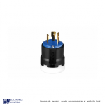 CLAVIJA  ULTRAGRIP, 2P3H, 30A, 250VCA NEMA L6-30, GRADO INDUSTRIAL, COLOR AZUL  AHCL630P
