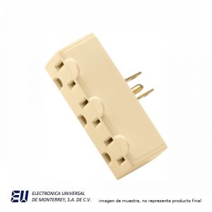 ADAPTADOR DE TRES CONTACTOS 15A/125V  2P 3H  1147V-BOX