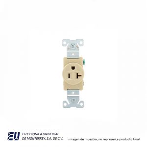 RECEPTACULO C/TIERRA 20A  125V MARFIL NEMA 5-20R  1877V-BOX