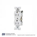 CONTACTO DUPLEX ATERRIZADO BLANCO 2POLOS, 3 HILOS, 15A, 125V  268W