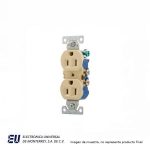 RECEPTACULO DUPLEX COLOR MARFIL 2 POLOS, 3 HILOS, 15A 125V, NEMA 5-15  270V