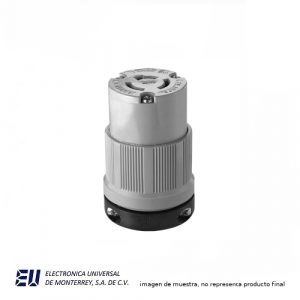 CONECTOR SAFETY GRIP NYLON 20A MEDIA VUELTA, GRADO INDUSTRIAL, 3 POLOS, 3 HILOS 125V/250VAC 7314C