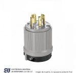 CLAVIJA MEDIA VUELTA DE NYLON 20A, 120/208 VAC, 4 POLOS, 4 HILOS, No NEMA  7411C