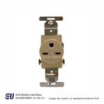 RECEPTACULO INDIVIDUAL, 15A 250V, 2P 3H A TIERRA, NEMA 6-15, COLOR MARFIL  816V-BOX