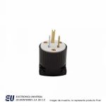 CLAVIJA DE POLICARBONATO ENTRADA RECTA, 2 POLOS, 3 HILOS, PUESTA A TIERRA, 5-15P, 15A 125V  5266