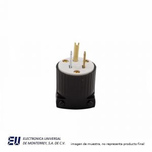 CLAVIJA DE POLICARBONATO ENTRADA RECTA, 2 POLOS, 3 HILOS, PUESTA A TIERRA, 5-15P, 15A 125V  5266