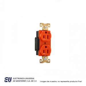 RECEPTACULO NARANJA TIERRA AISLADA  15 AMP.  AHIG5262RN