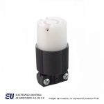 CONECTOR MEDIA VUELTA GRADO INDUSTRIAL, 20A 250V, 2 POLOS, 2 HILOS, L2-20  CWL220C