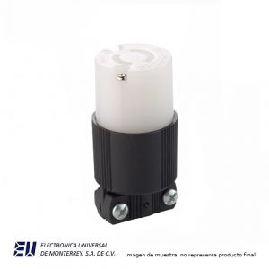 CONECTOR MEDIA VUELTA GRADO INDUSTRIAL, 20A 250V, 2 POLOS, 2 HILOS, L2-20  CWL220C