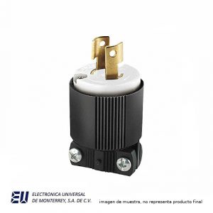 CLAVIJA MEDIA VUELTA GRADO INDUSTRIAL, 20A 250V, 2 POLOS, 2 HILOS, L2-20  CWL220P