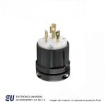CLAVIJA MEDIA VUELTA 2POLOS 3HILOS 20A 125V NEGRA  CWL520P