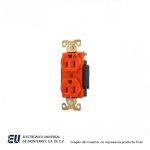 RECEPTACULO NARANJA TIERRA AISLADA  15 AMP.  IG5262RN