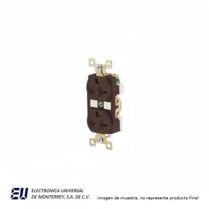 RECEPTACULO DOBLE COLOR 2 POLO 3 HILOS CAFE  M5250