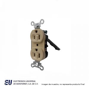 RECEPTACULO DOBLE 2 POLOS 3 HILOS C/TIERRA 15A 125V  M5250M