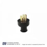 CLAVIJA DE HULE 2 POLOS, 3 HILOS, PUESTA A TIERRA, 15A 125VAC, NEMA 5-15P  M5274