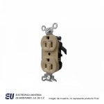RECEPTACULO DUPLEX COLOR MARFIL, 2 POLOS, 3 HILOS, 20A 125VAC NEMA 5-20  M5350M