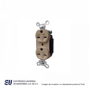 RECEPTÁCULO DUPLEX 20 A, 250 V; 2P, 3H, NEMA 6-15, COLOR MARFIL  M5650M