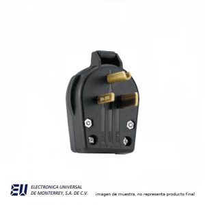 CLAVIJA HEAVY DUTY 2P 3H 30A 250V, VINIL NEGRA  S42-SP