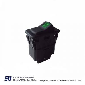 SWITCH TIPO ROCKER 1P 1T NEGRO 15A 125VCA  HSW1600N01E15A